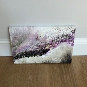 Purple, black and gray wall art